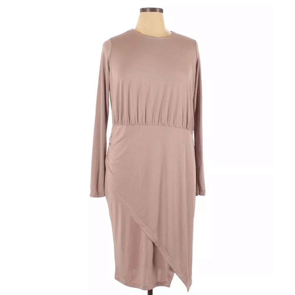 ASOS Curve Long Sleeve Jersey Asymmetrical Dress